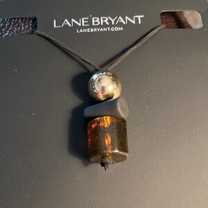3/$18 Lane Bryant Gold and Black Pendant Necklace Lot 3071